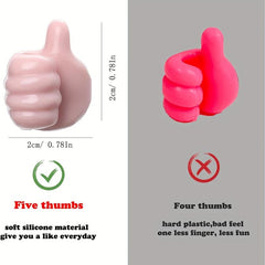 8pcs Thumb Wall Hook Creative Adhesive Key Hook Hangers