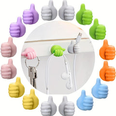8pcs Thumb Wall Hook Creative Adhesive Key Hook Hangers