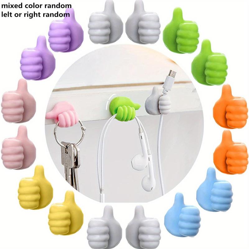 8pcs Thumb Wall Hook Creative Adhesive Key Hook Hangers