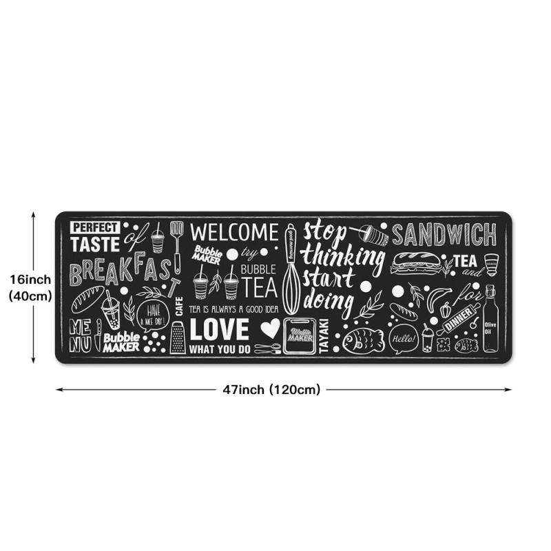 Non Slip Kitchen Rug with Welcome Letter Printing