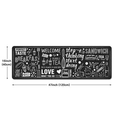 Non Slip Kitchen Rug with Welcome Letter Printing