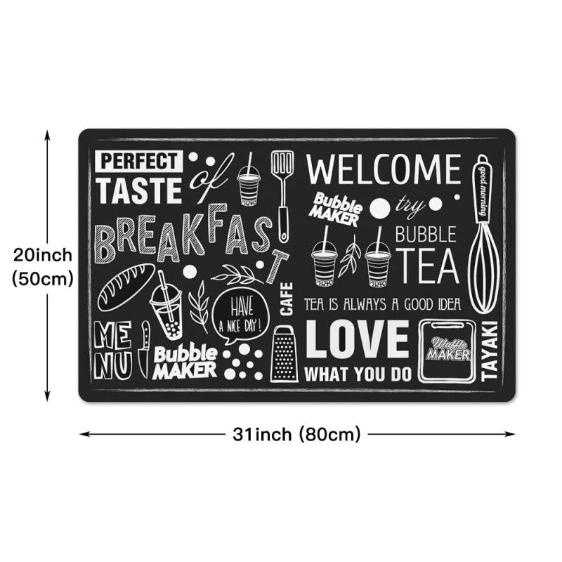 Non Slip Kitchen Rug with Welcome Letter Printing