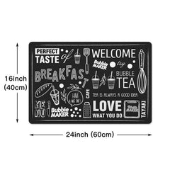 Non Slip Kitchen Rug with Welcome Letter Printing