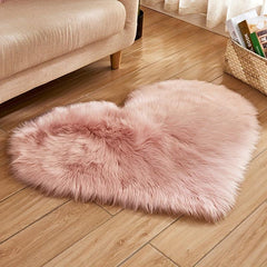 1pc Fluffy Area Rug Heart Shaped Living Room Mat Indoor Floor Mat Non slip