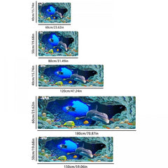 3D Kitchen Rug Dolphin Fish Ocean Printing Floor Mat Non-slip Indoor Mat