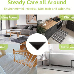 12pcs Non Slip Rug Pads for Hardwood Floors - Dual Sided Adhesive Rug Tape Gripp