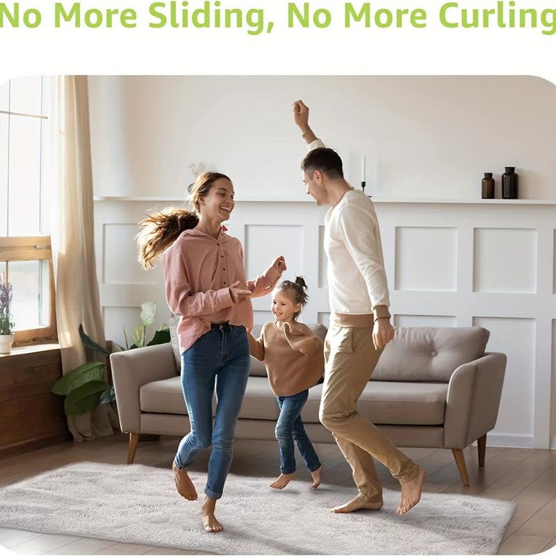 12pcs Non Slip Rug Pads for Hardwood Floors - Dual Sided Adhesive Rug Tape Gripp