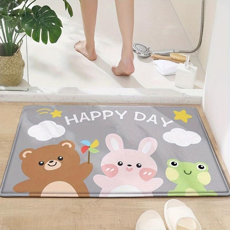 Non Slip Memory Foam Bath Mat Soft Water Absorbent Quick Drying