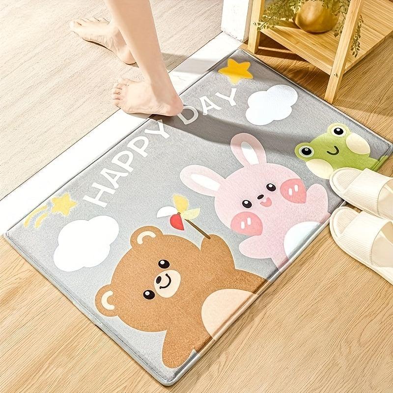 Non Slip Memory Foam Bath Mat Soft Water Absorbent Quick Drying