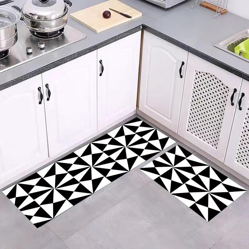 2pcs Soft Cushioned Kitchen Rug Set Anti Fatigue Non Slip Waterproof Runner Mat