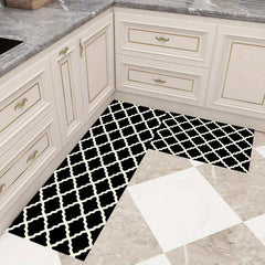 2pcs Soft Cushioned Kitchen Rug Set Anti Fatigue Non Slip Waterproof Runner Mat