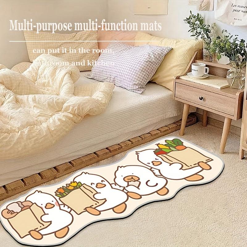 Cartoon Duck Kitchen Rug Non-slip Door Mat Waterproof Moisture-proof Carpet