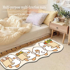 Cartoon Duck Kitchen Rug Non-slip Door Mat Waterproof Moisture-proof Carpet