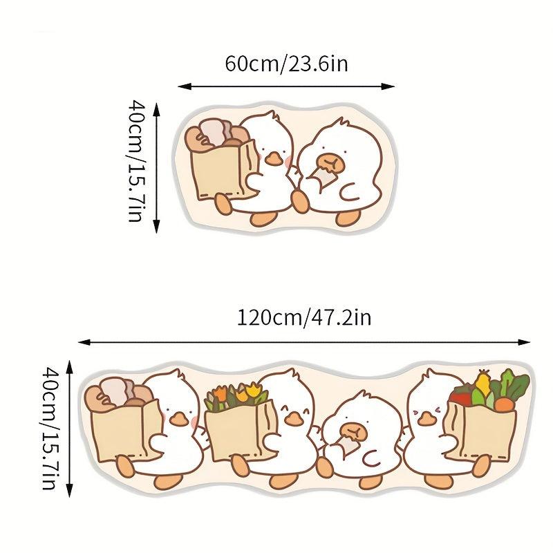Cartoon Duck Kitchen Rug Non-slip Door Mat Waterproof Moisture-proof Carpet