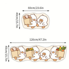 Cartoon Duck Kitchen Rug Non-slip Door Mat Waterproof Moisture-proof Carpet