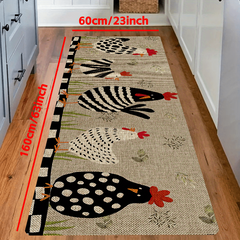 Chickens Floor Mat Rooster Kitchen Rug Non Slip Colorful Indoor Carpet Runner