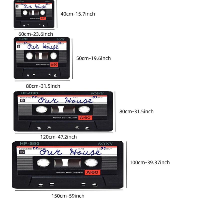 Retro Cassette Music Tape Welcome Doormat 0.39in Thick Funny Floor Carpet
