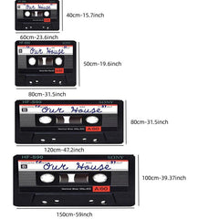 Retro Cassette Music Tape Welcome Doormat 0.39in Thick Funny Floor Carpet