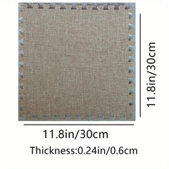 6pcs Linen Baby Play Mat with Foam Floor Mats for Kids