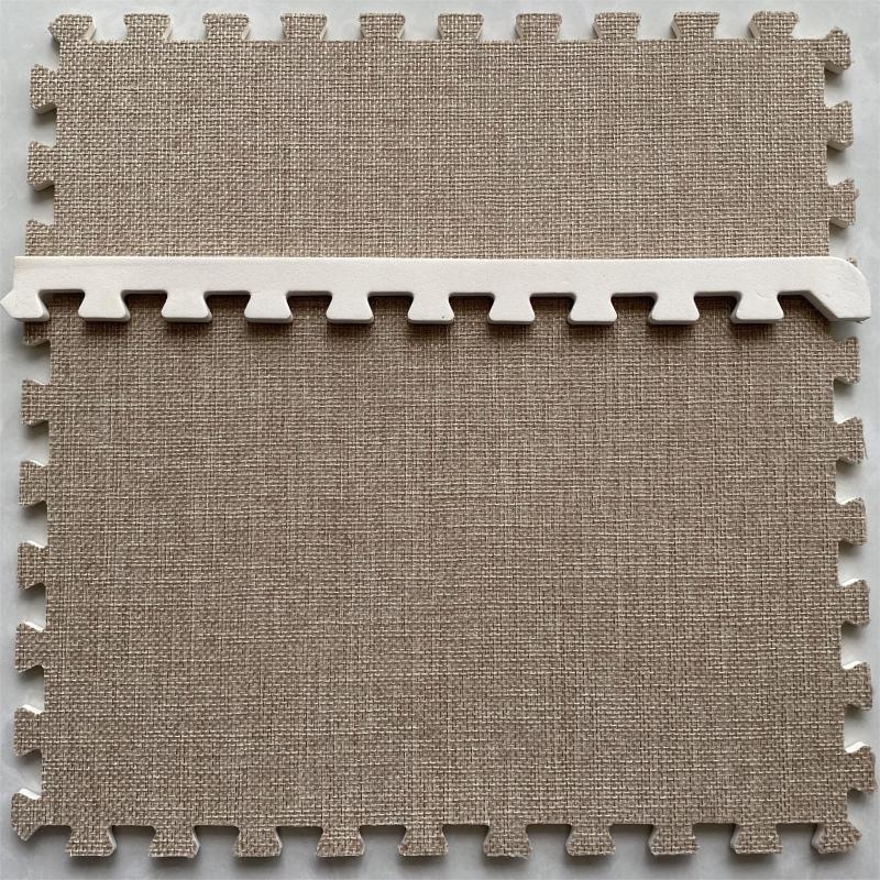6pcs Linen Baby Play Mat with Foam Floor Mats for Kids