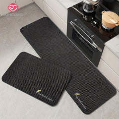 Thickened Striped Kitchen Rug Waterproof Non Slip Runner Doormat