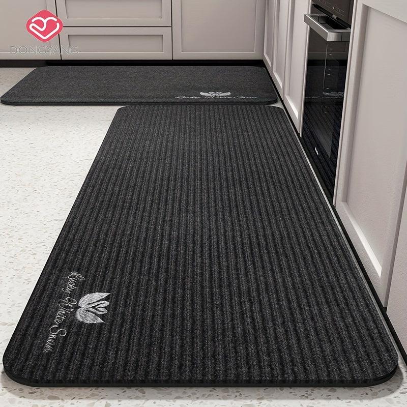 Thickened Striped Kitchen Rug Waterproof Non Slip Runner Doormat