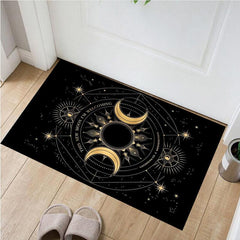 Moon Witch Carpet for Living Room Computer Chair Area Rug Vintage Halloween Deco