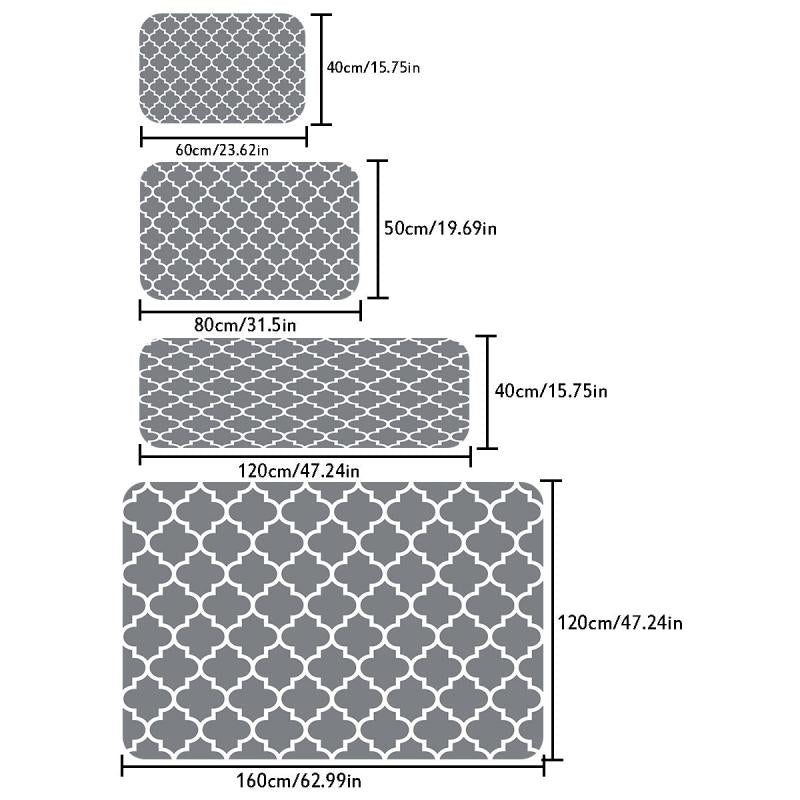 Modern Moroccan Tile Geometric Rug Grey
