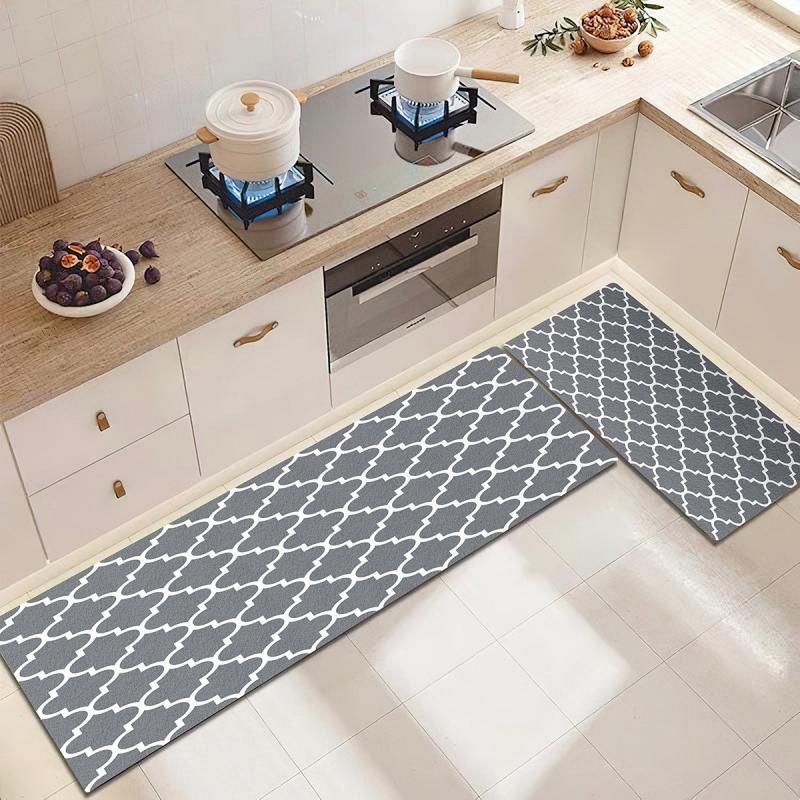 Modern Moroccan Tile Geometric Rug Grey