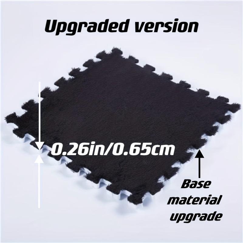 10pcs Plush Puzzle Foam Floor Mat Interlocking Anti Slip Comfort Pads