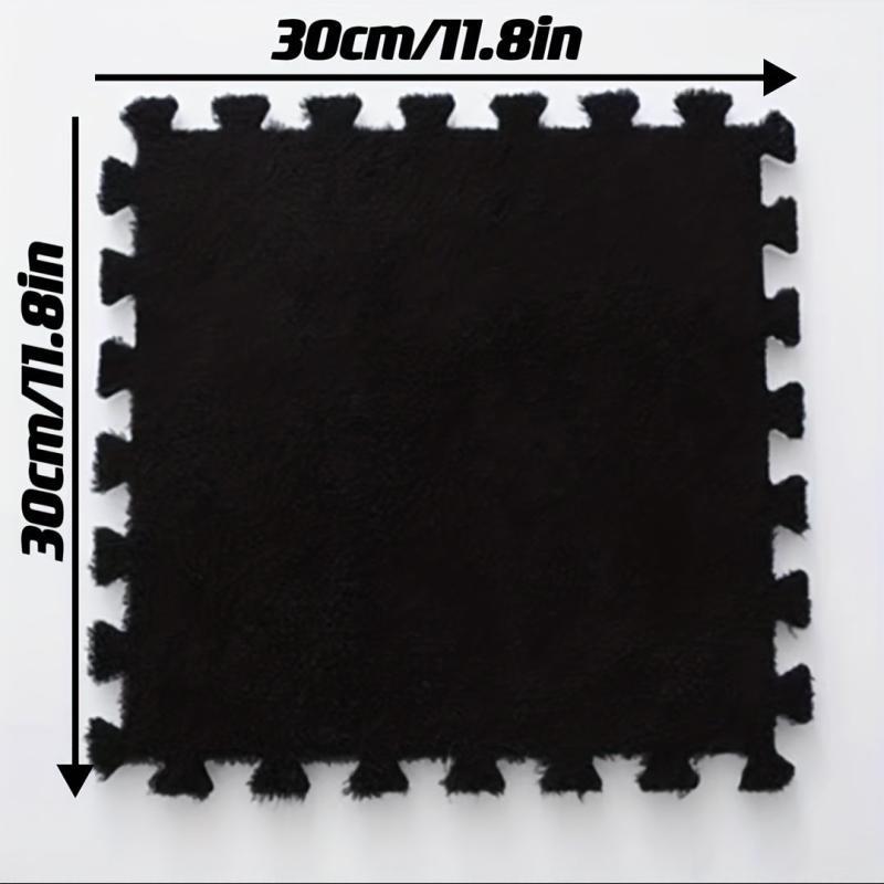10pcs Plush Puzzle Foam Floor Mat Interlocking Anti Slip Comfort Pads