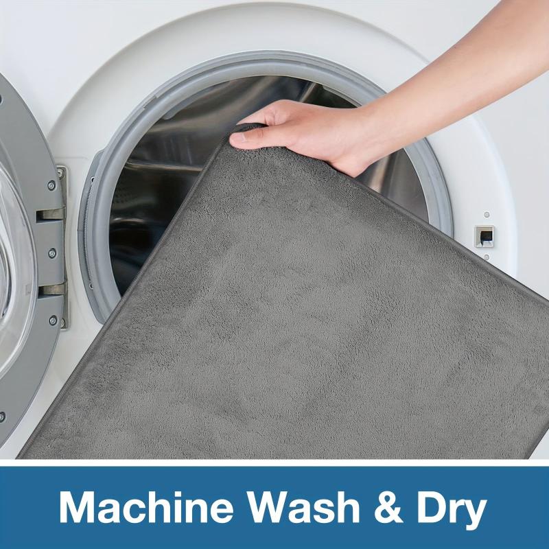 3pcs Thick Memory Foam Bath Mat Set Absorbent Washable Rugs Non Slip Soft