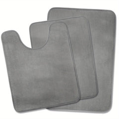 3pcs Thick Memory Foam Bath Mat Set Absorbent Washable Rugs Non Slip Soft