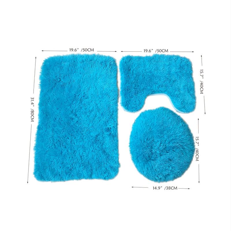 Toilet Mat Set Bathroom Non-slip Solid Mat U-shaped Floor Mat