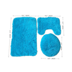 Toilet Mat Set Bathroom Non-slip Solid Mat U-shaped Floor Mat