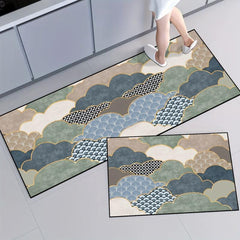 Quick Dry Farmhouse Kitchen Rug Set Anti Fatigue
