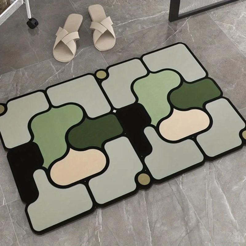 Absorbent Diatom Mud Bathroom Mat Soft Carpet Non Slip Rubber Easy Care