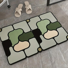 Absorbent Diatom Mud Bathroom Mat Soft Carpet Non Slip Rubber Easy Care