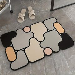 Absorbent Diatom Mud Bathroom Mat Soft Carpet Non Slip Rubber Easy Care