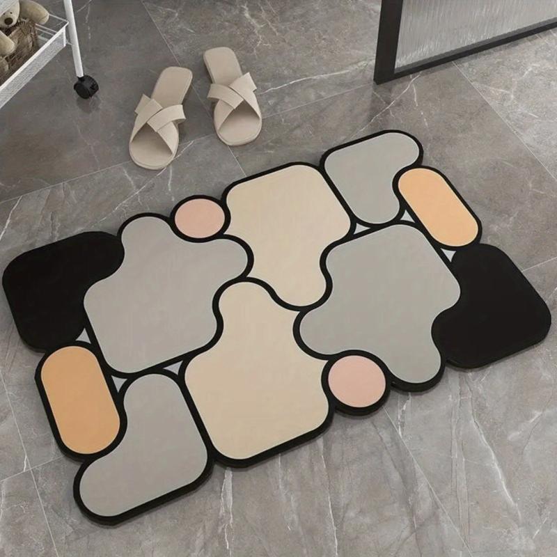 Absorbent Diatom Mud Bathroom Mat Soft Carpet Non Slip Rubber Easy Care