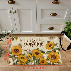 Soft Sunflower Kitchen Rug Anti Fatigue Non Slip Memory Foam Absorbent