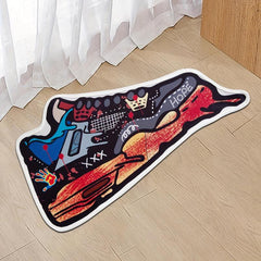 Anti Slip Mat with Irregular Graffiti for Indoor Kitchen Living Room Bedroom