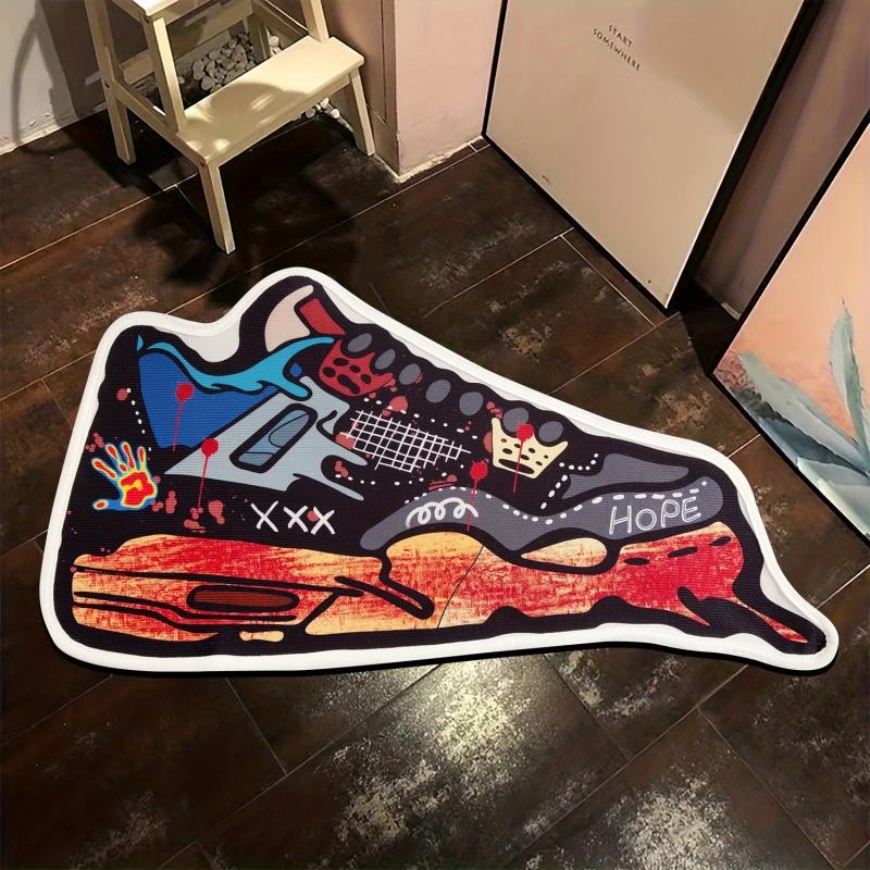 Anti Slip Mat with Irregular Graffiti for Indoor Kitchen Living Room Bedroom
