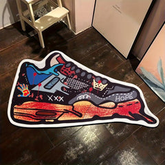 Anti Slip Mat with Irregular Graffiti for Indoor Kitchen Living Room Bedroom