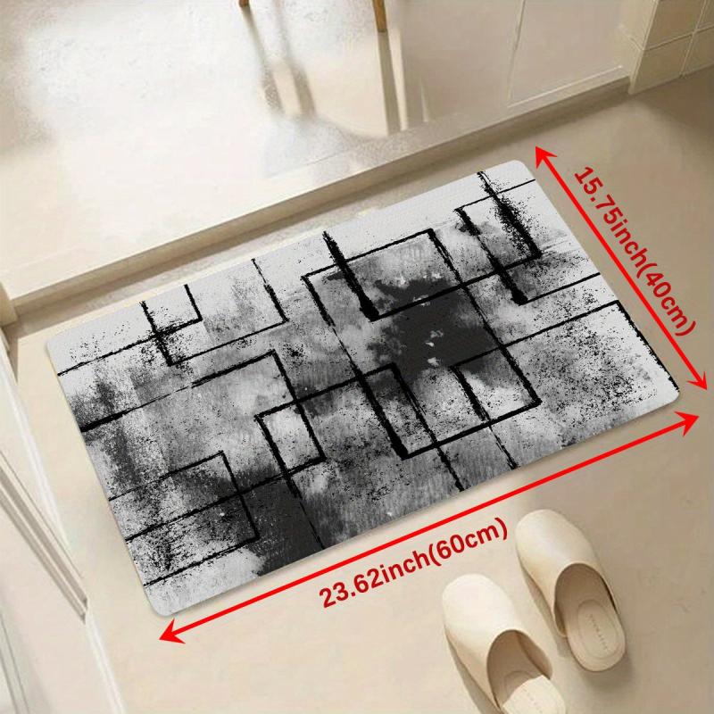 Geometric Pattern Soft Area Rug Quick Dry Absorbent Floor Mat