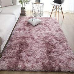Soft Area Rug Fluffy Non-slip Fuzzy Shag Plush Tie Dyed Carpet