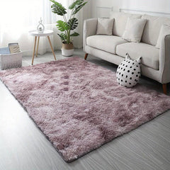 Soft Area Rug Fluffy Non-slip Fuzzy Shag Plush Tie Dyed Carpet