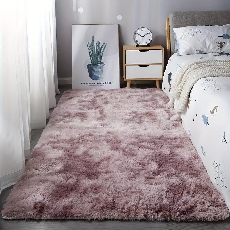 Soft Area Rug Fluffy Non-slip Fuzzy Shag Plush Tie Dyed Carpet