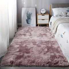 Soft Area Rug Fluffy Non-slip Fuzzy Shag Plush Tie Dyed Carpet