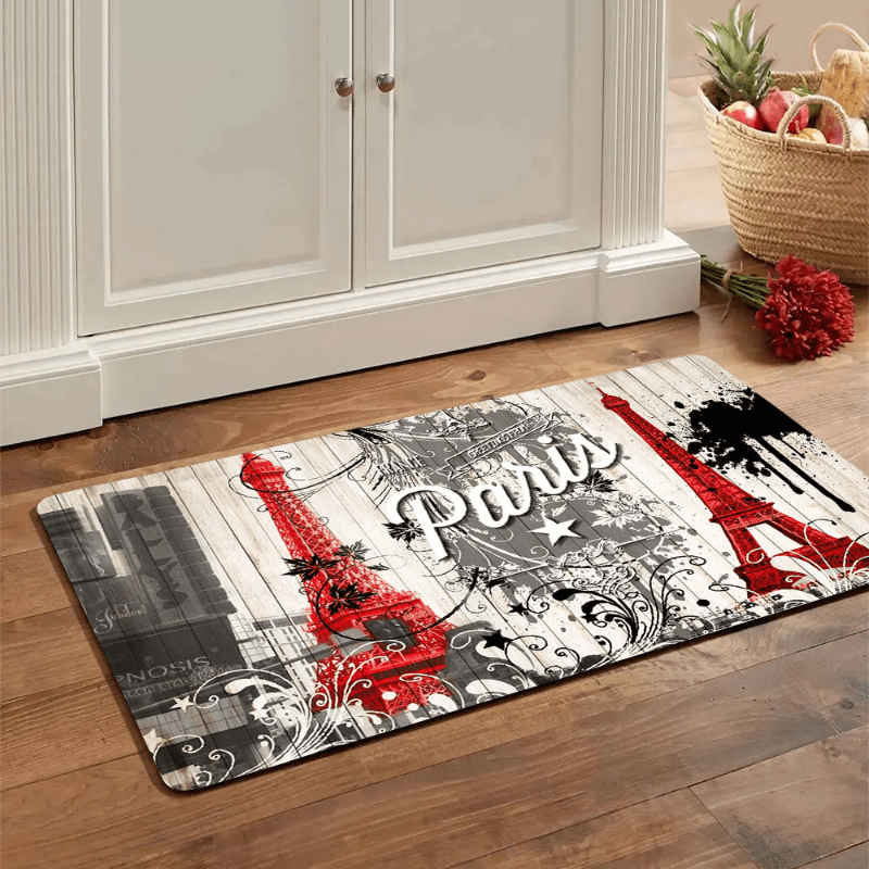 Eiffel Tower Kitchen Rug Paris Printing Floor Mat